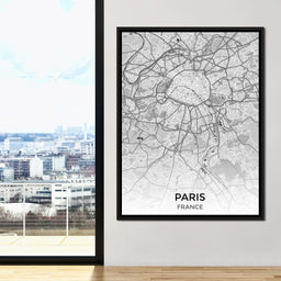 Map of Paris, France - NicheCanvas