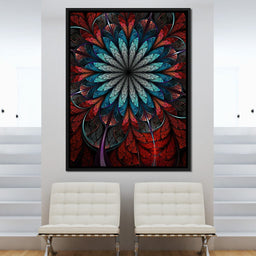  Red Shade Fractal Flower - NicheCanvas