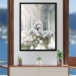 White Tiger Flowers - Zenzdesign - NicheCanvas