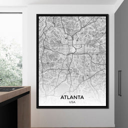Map of Atlanta, USA - NicheCanvas