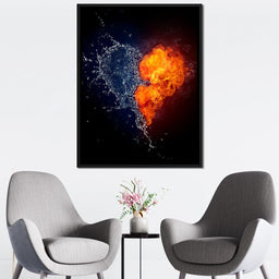 Fire and Water Love - NicheCanvas