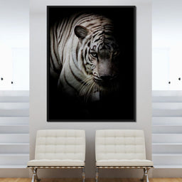 Black and White Tiger - NicheCanvas