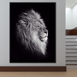 Black and White Lion King - NicheCanvas