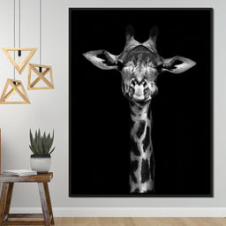Black and White Giraffe - NicheCanvas