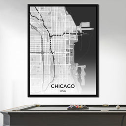 Map of Chicago, USA - NicheCanvas
