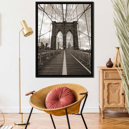 Brooklyn Bridge in Black & White - NicheCanvas