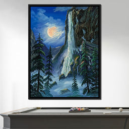 Moonlight Waterfall - Frank Kecskes - NicheCanvas