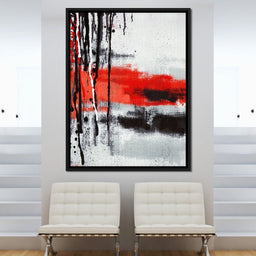 Red & Black Abstract Art - NicheCanvas
