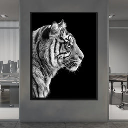 Black and White Sumatran Tiger - NicheCanvas