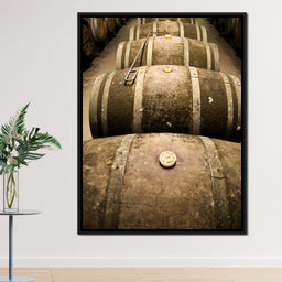Rusted Wine Barrels - NicheCanvas