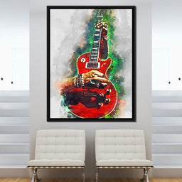 Slash Blood Red Guitar  - Abraham Szomor - NicheCanvas