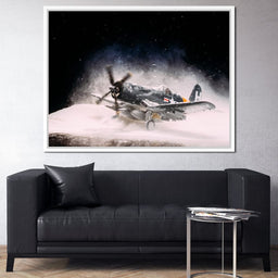 Snowy F4-U Corsair - NicheCanvas