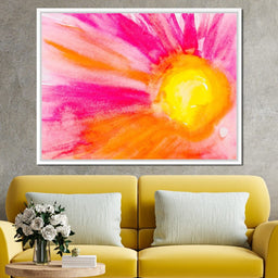 Pink & Orange Watercolor Flower - NicheCanvas