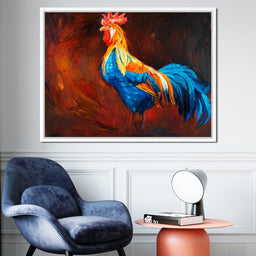 Blue Rooster - NicheCanvas