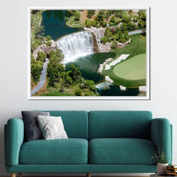Waterfall on Golf Course - NicheCanvas