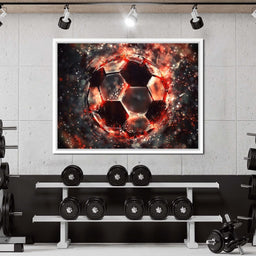 Burning Soccer Ball - NicheCanvas