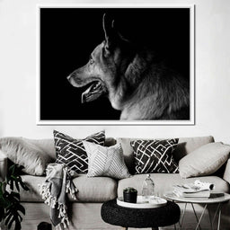 Black and White German Shepherd - NicheCanvas
