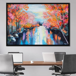 Autumn Stream Pastel - NicheCanvas
