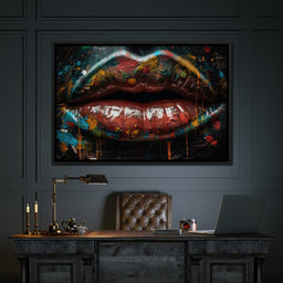 Sensual Womens Lips Graffiti - NicheCanvas