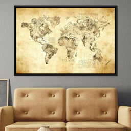 World Map Da Vinci - Mateo - NicheCanvas