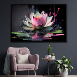 Watercolor Lotus Flower - NicheCanvas