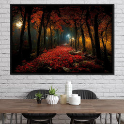 Very Beautiful Forest at Night - NicheCanvas