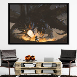 Dark Dragon Clash - NicheCanvas