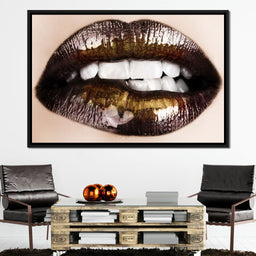 Black & Gold Lips - NicheCanvas