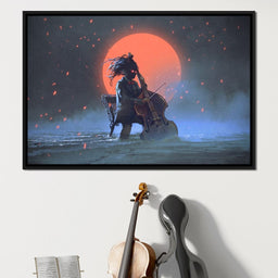  Mysterious man playing the cello - NicheCanvas