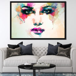 Watercolor Abstract Woman Portrait | NicheCanvas