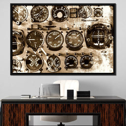 Retro Airplane Instruments - NicheCanvas