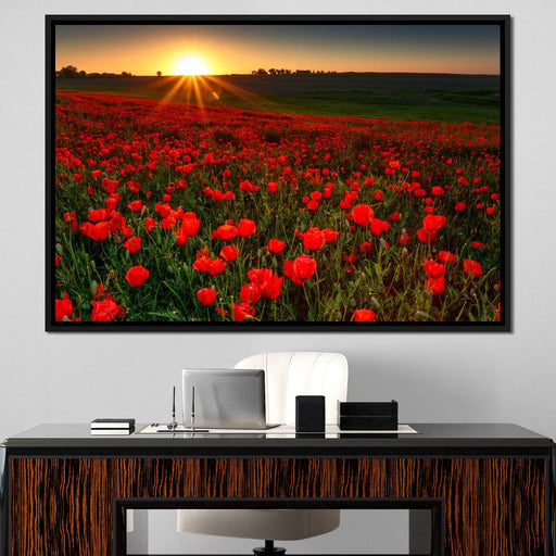 Red Poppies Field Canvas Print