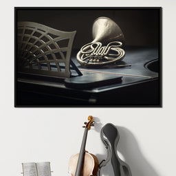 French Horn on the Grand Piano - NicheCanvas