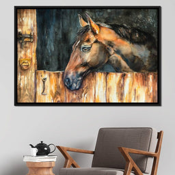 Horse in the Stable - NicheCanvas