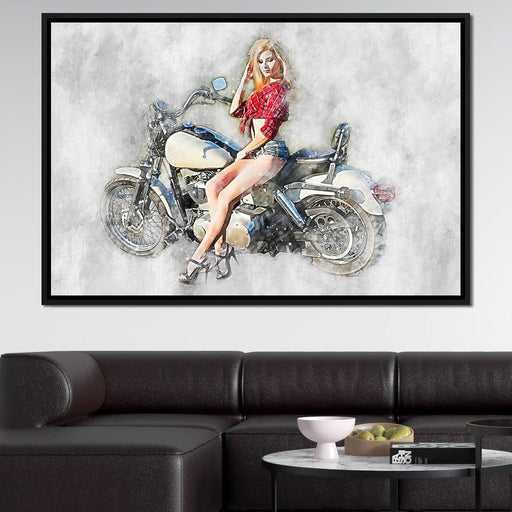 Girl Motorcycle - Mateo Canvas Print