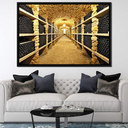 Wall of Wine Bottles - NicheCanvas