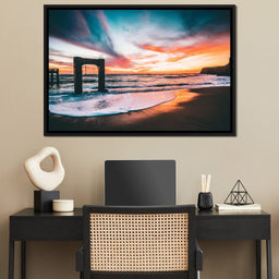 Beach Sunset Old Pier - Johanjjf - NicheCanvas