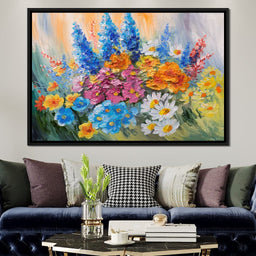 Abstract Bouquet of Spring Flowers - NicheCanvas