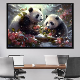 Winter Pandas - Neal Hackett - NicheCanvas