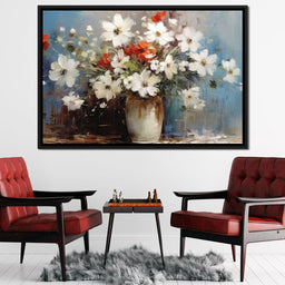 White & Red Flowers - Wildrose Creations - NicheCanvas