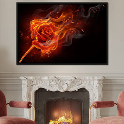Rose on Fire - NicheCanvas