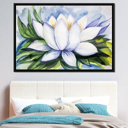 White Lotus Flower - NicheCanvas
