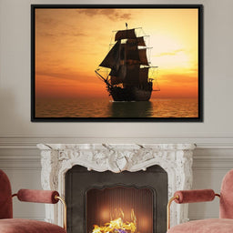 Old Ship At Sea - NicheCanvas