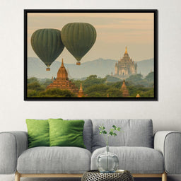 Hot Air Balloon over The Ancient Temples of Bagan - NicheCanvas