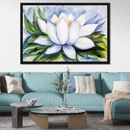 White Lotus Flower - NicheCanvas