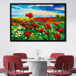 Field of Red Poppies - NicheCanvas