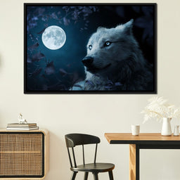Wolf Full Moon - Milos Karanovic - NicheCanvas