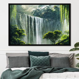 Waterfall in the Jungle - NicheCanvas