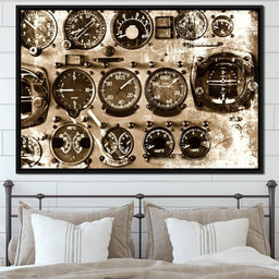 Retro Airplane Instruments - NicheCanvas