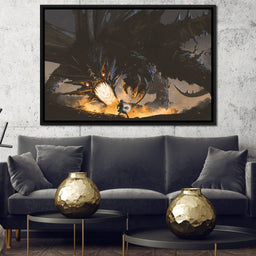 Dark Dragon Clash - NicheCanvas